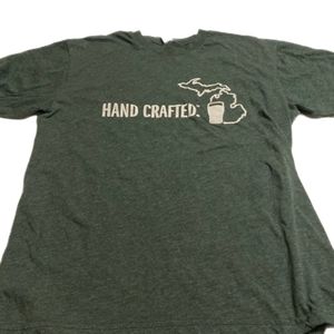 50/50 American Apparel Men’s size Med green shirt T-shirts hand crafted beer